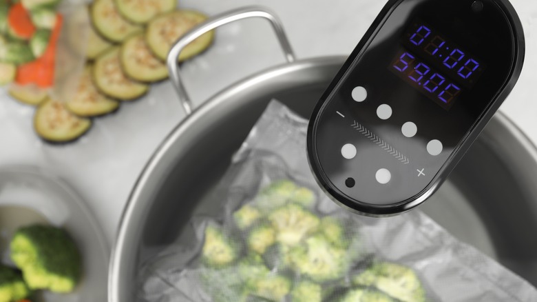 Broccoli cooked sous vide