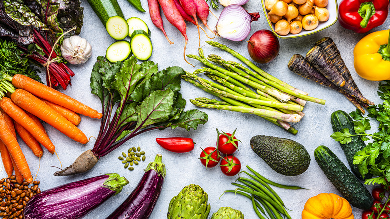 Assorted organic vegetables