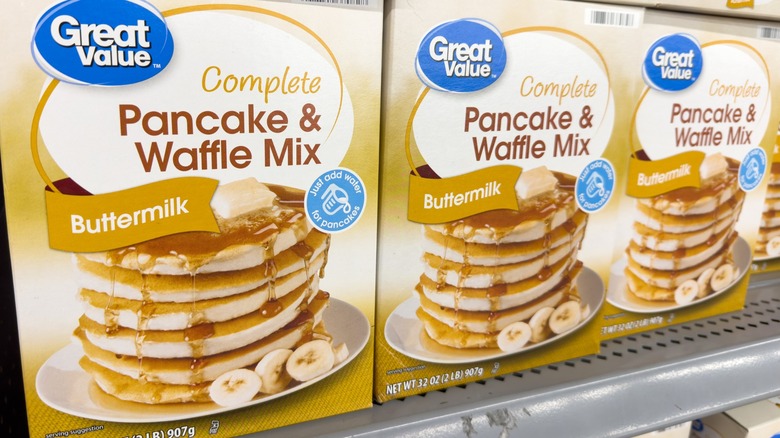 waffle and pancake mix boxes