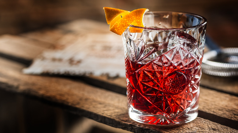 negroni with orange twist