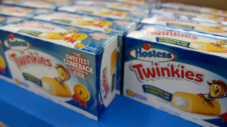 boxes of Twinkies on a shelf