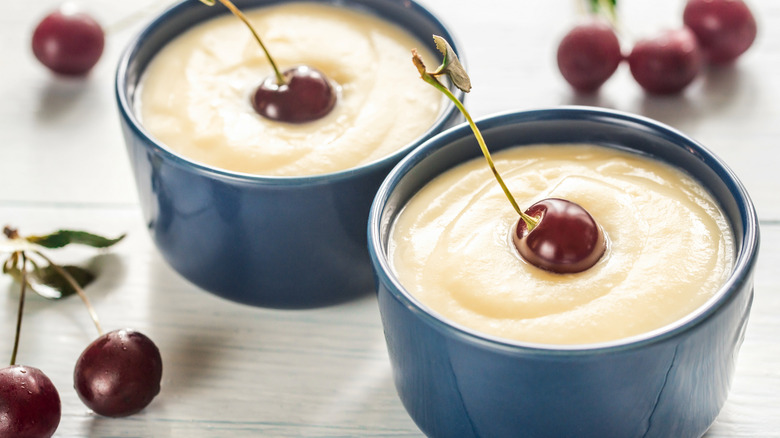 Two bowls of pastry cream