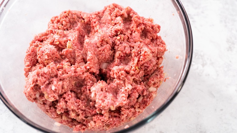 Bowl of ground meat