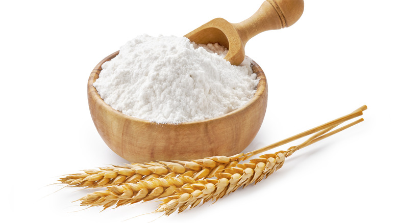 Wheat flour in a bowl