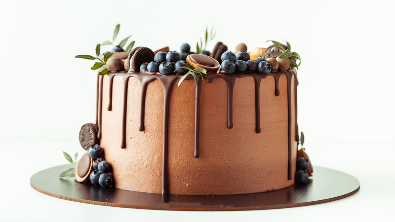 Chocolate cake with toppings