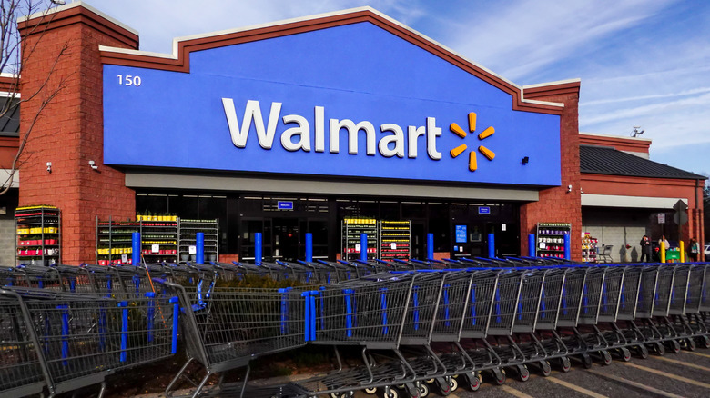 A Walmart storefront in daytime