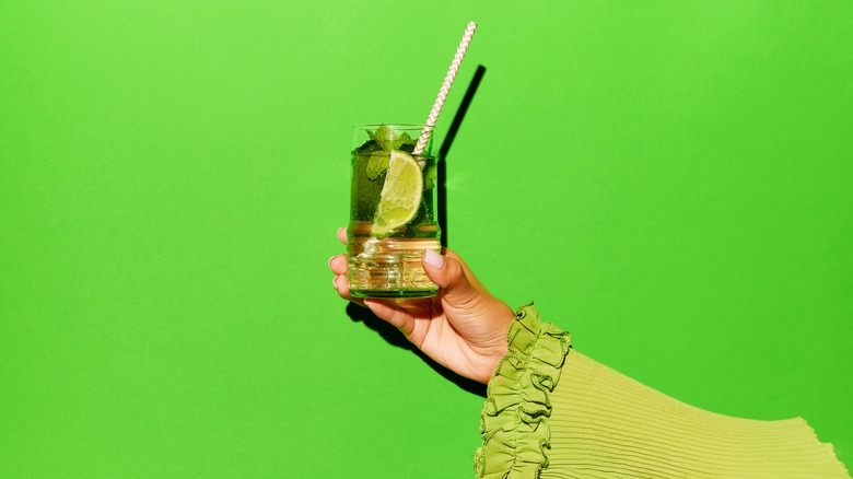 mojito in glass cup