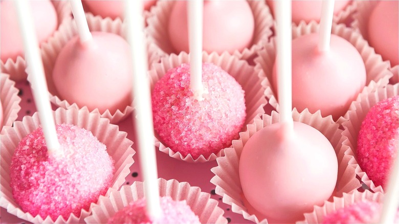 Upside down cake pops in liners 