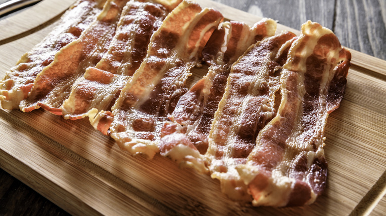 Bacon on a cutting board