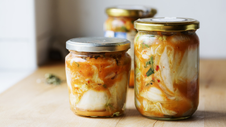 jars filled with kimchi