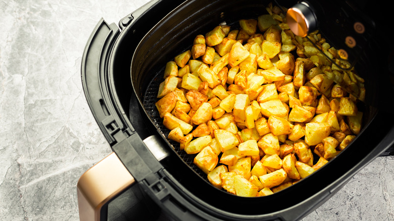 Potatoes in an air fryer