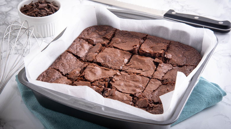 Tray of brownies