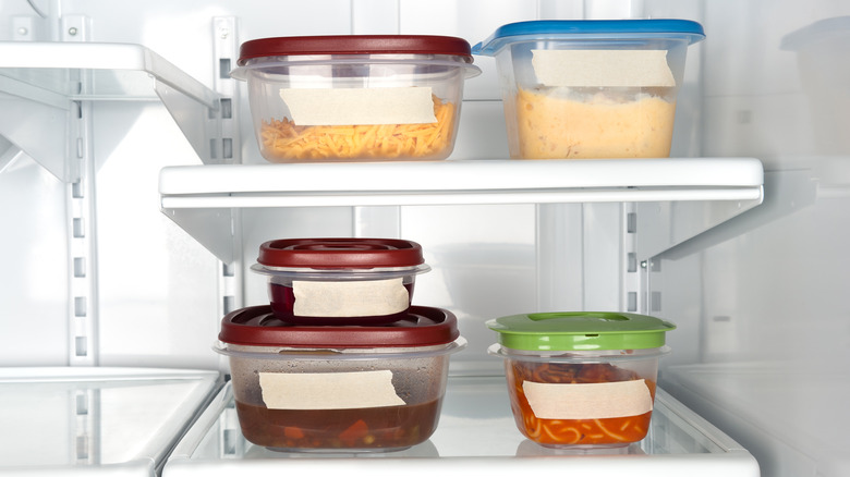 Leftovers in refrigerator