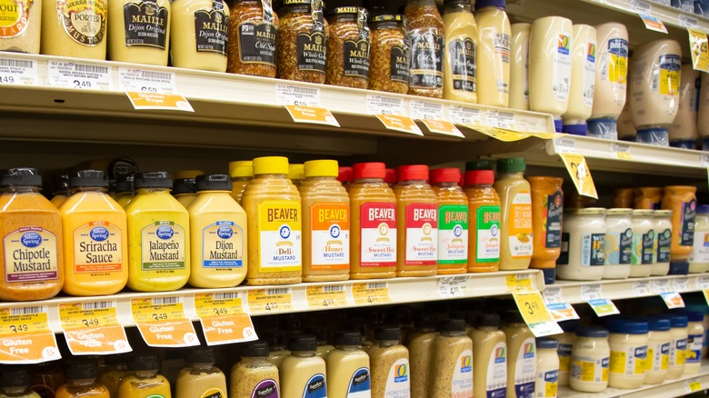 Mustard grocery store aisle