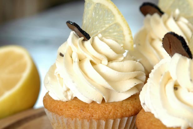 Lemon and Olive Oil Cupcakes with Black Truffle Buttercream