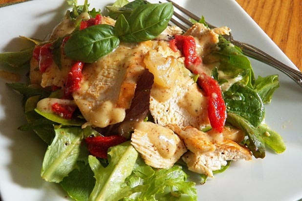 Grilled Chicken Salad with Garlic Confit