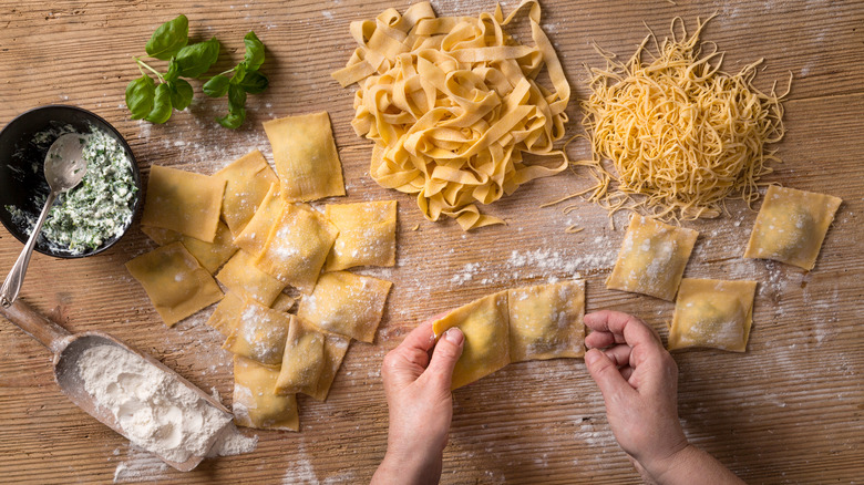 Making homemade pasta