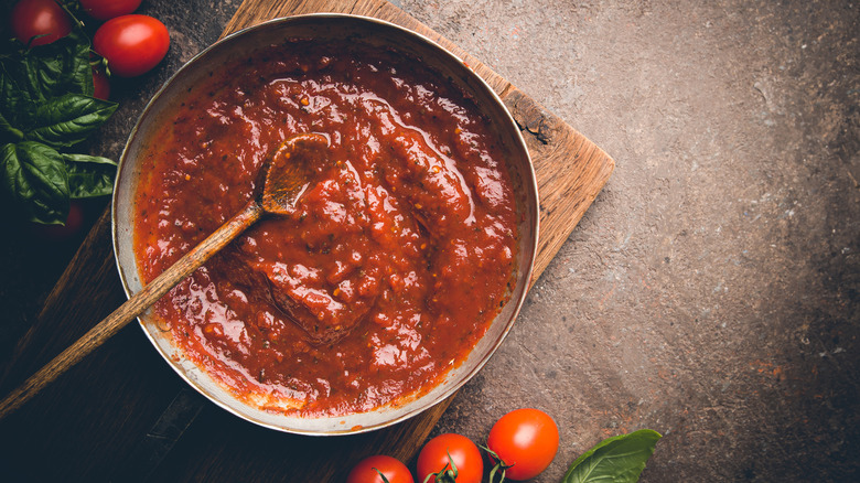 Bowl of homemade tomato sauce