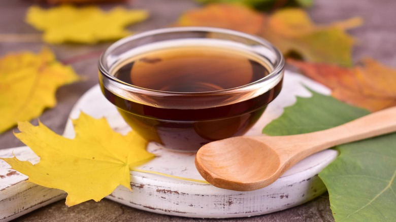 Brown liquid in a clear bowl