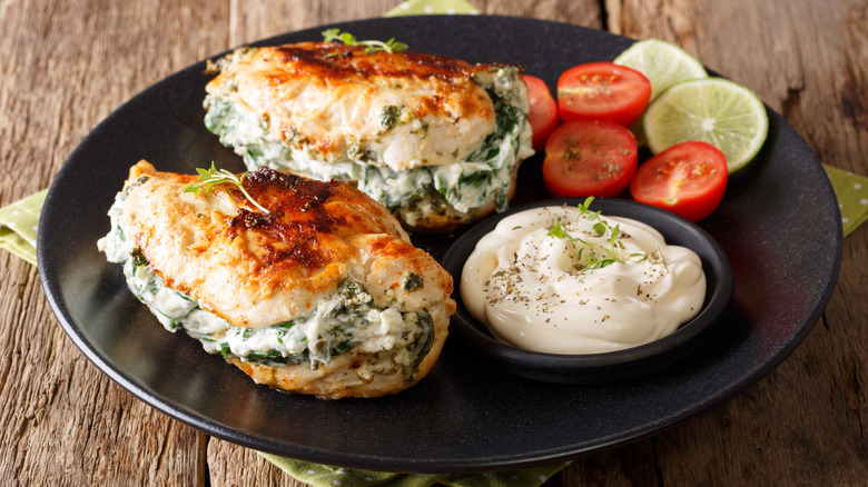 Feta and spinach stuffed chicken