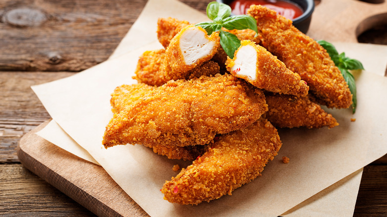 Breaded chicken strips