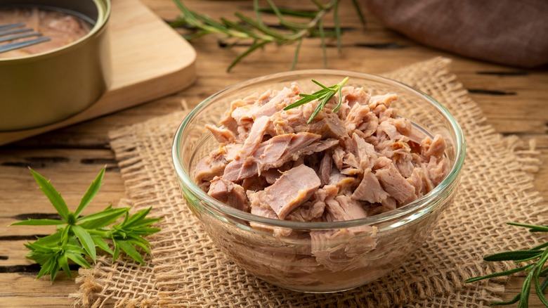 brined tuna in a bowl