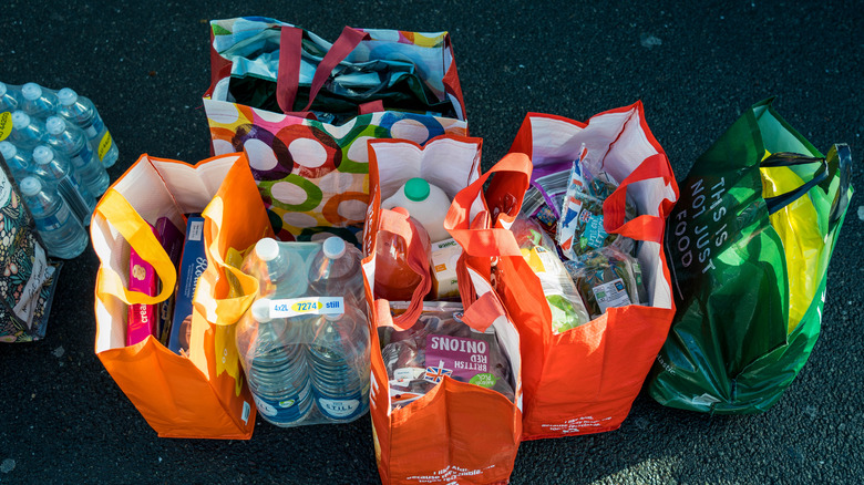 bags filled with Aldi products