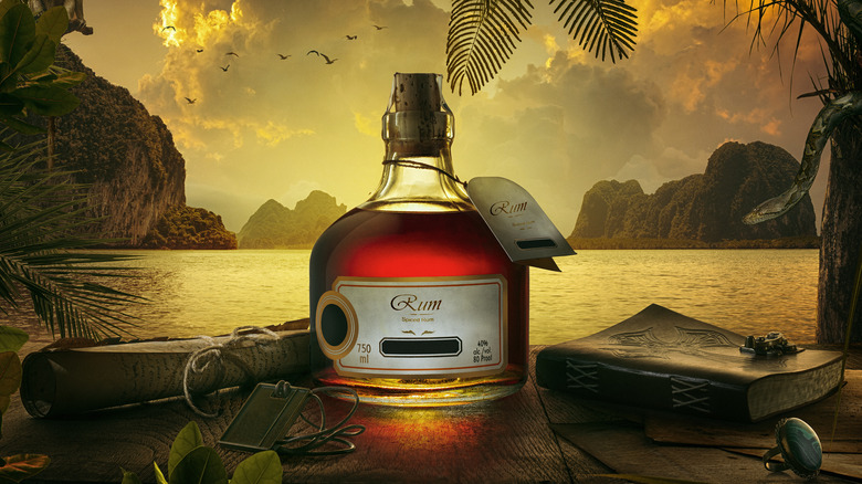 A bottle of rum 