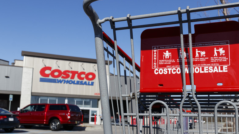 Costco storefront and shopping cart