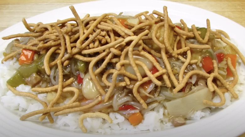 plate of La Choy chow mein