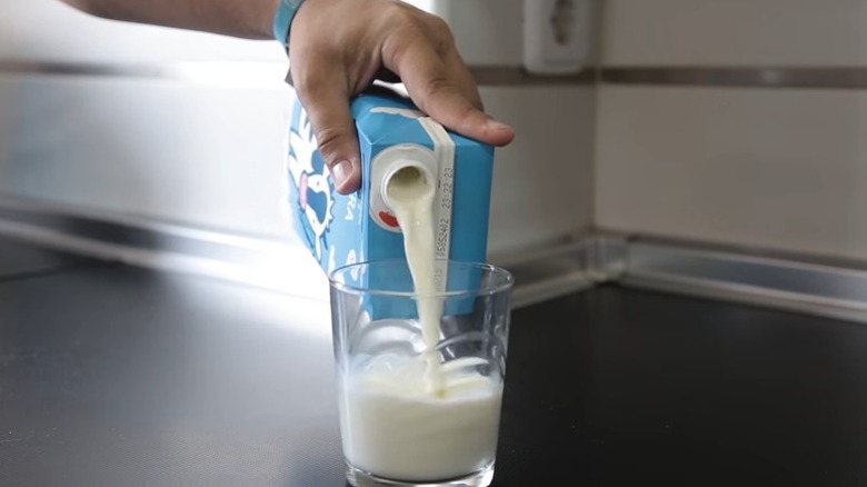 Milk being poured the "right way"