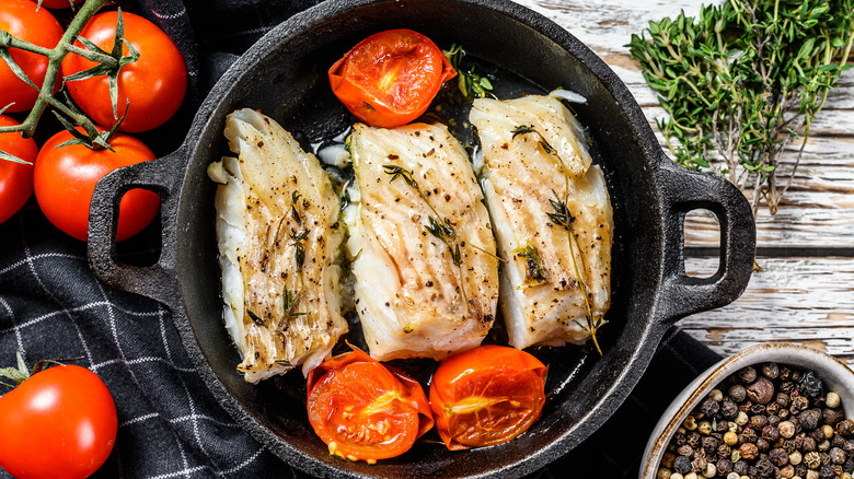 Chicken in cast iron pan