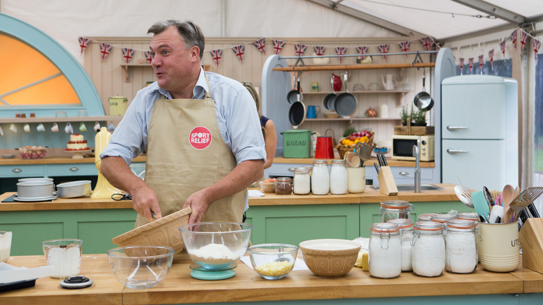 Great British Bake Off contestant baking