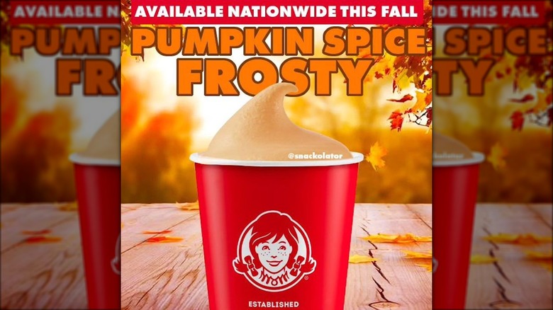 A graphic for a pumpkin spice Frosty