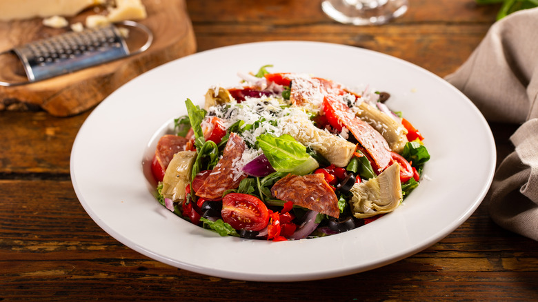 Antipasto salad in dish