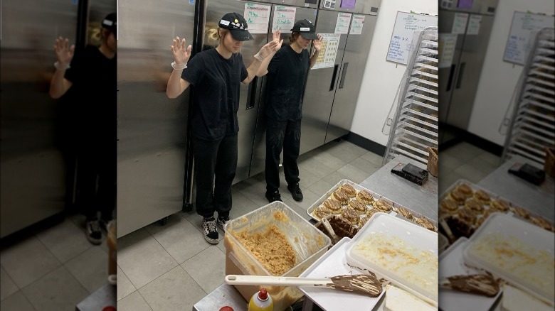 Crumbl Cookies kitchen and employees