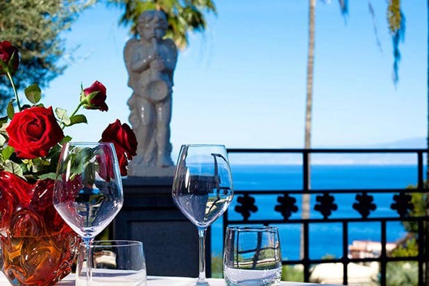 16. The Terrace Bar at The Ashbee Hotel in Taormina, Italy