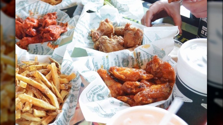 Wings and french fries