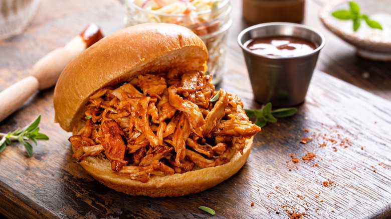 sloppy joe sandwich on counter