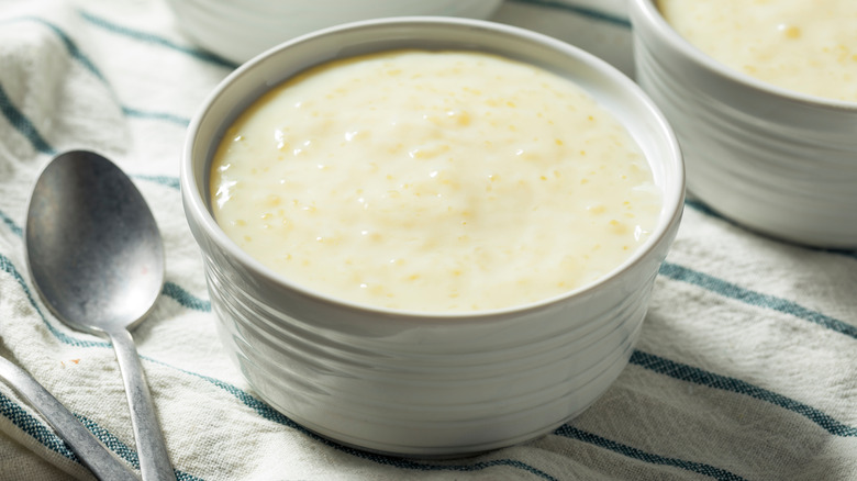 a bowl of tapioca pudding