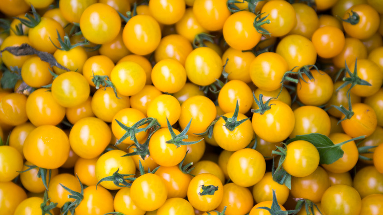 yellow cherry tomatoes in pile