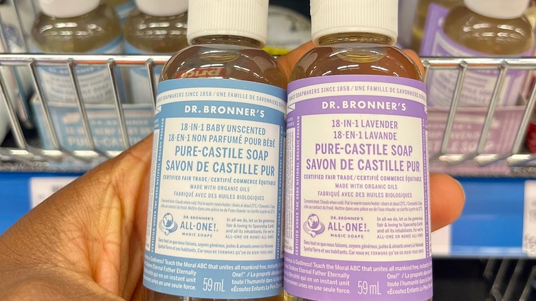 Two Dr. Bronner's liquid soaps