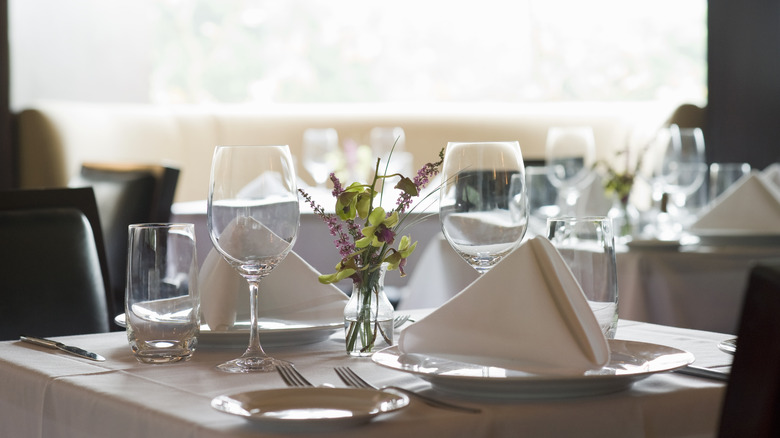 Empty table at restaurant