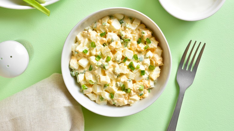 egg salad with scallions