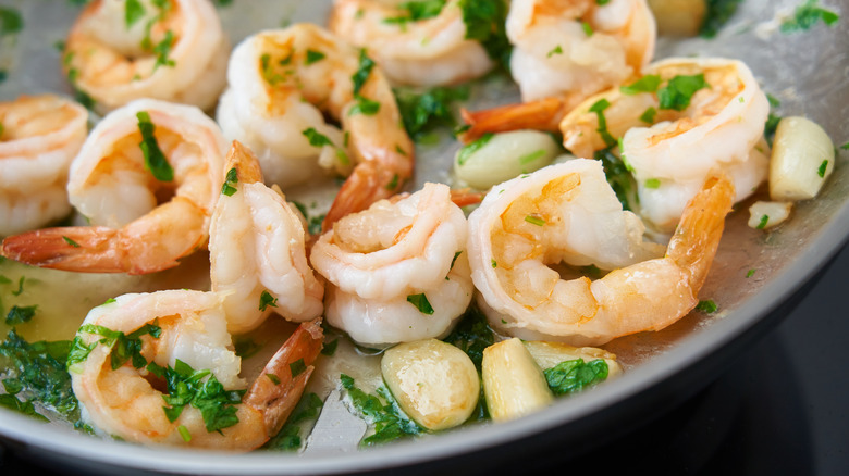 shrimp scampi on plate