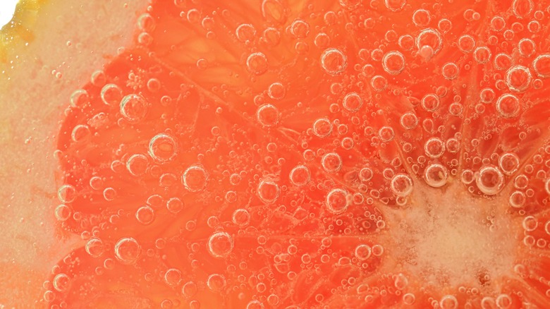 closeup of sliced grapefruit