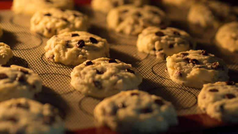 cookies baking in oven