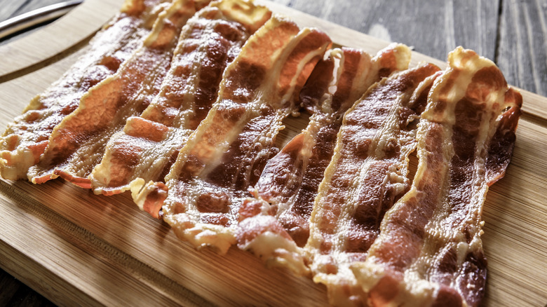 Bacon on a cutting board