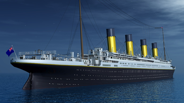 Computer rendering of the Titanic at sea