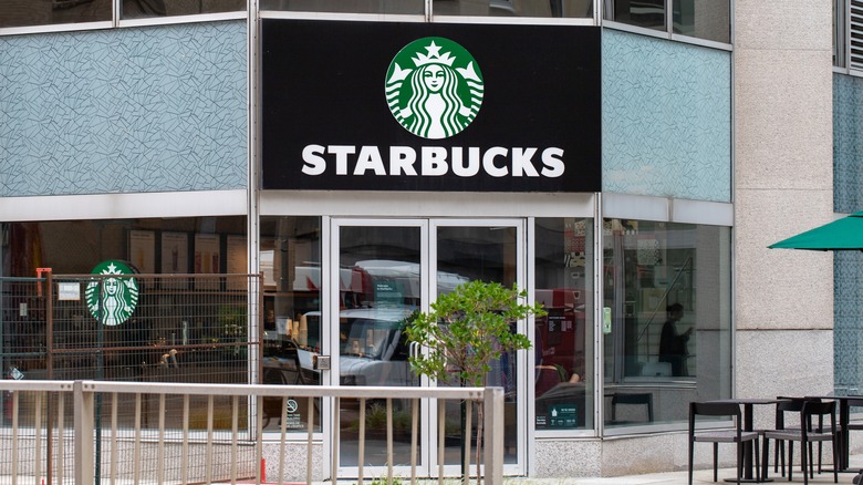 Starbucks storefront and entrance